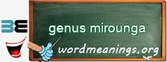 WordMeaning blackboard for genus mirounga